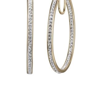 Chrystina gold faux diamond hoops